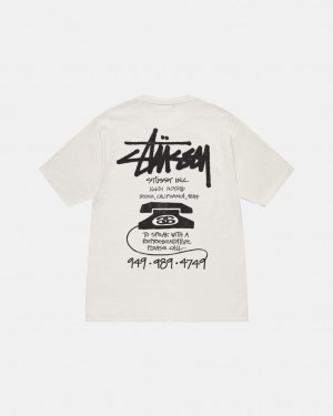 Beige Stussy Old Phone Tee Pigment Dyed Women's Tees Jakarta | Indonesia IYE-4698