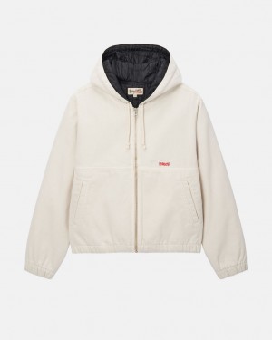 Beige Stussy Work Jacket Insulated Canvas Women's Jackets Jakarta | Indonesia LOB-3116