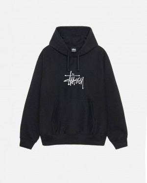 Black Stussy Basic Applique Hoodie Women's Hoodie Jakarta | Indonesia WPB-1428