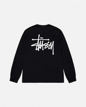 Black Stussy Basic Stussy Ls Tee Women's Tees Jakarta | Indonesia POM-6380