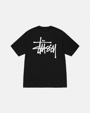 Black Stussy Basic Stussy Pigment Dyed Tee Women's Tees Jakarta | Indonesia FXV-9633