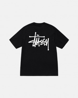 Black Stussy Basic Stussy Tee Men's Tees Jakarta | Indonesia FKA-4192