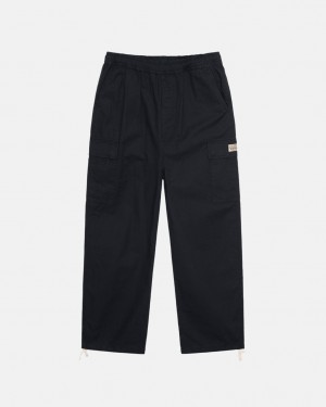 Black Stussy Beach Pant Ripstop Cargo Men's Pants Jakarta | Indonesia ZDL-6016