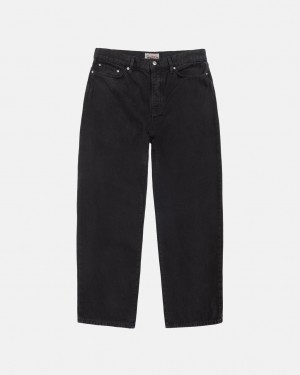 Black Stussy Big Ol' Jean Washed Canvas Men's Denim Jakarta | Indonesia KXE-1297