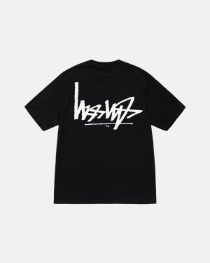 Black Stussy Flipped Tee Women's Tees Jakarta | Indonesia ROT-4037