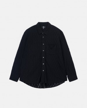 Black Stussy Lace Ls Shirt Women's Shirts Jakarta | Indonesia GIP-9810