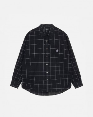 Black Stussy Light Weight Classic Shirt Women's Shirts Jakarta | Indonesia PLO-7619