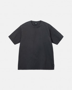 Black Stussy Pigment Dyed Crew Men's Tops Jakarta | Indonesia KCW-2546