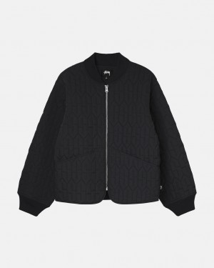 Black Stussy S Quilted Liner Jacket Women's Jackets Jakarta | Indonesia ILR-2586