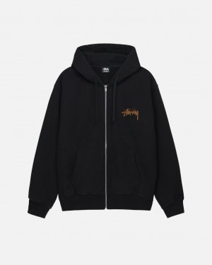 Black Stussy Skate Tough Zip Hoodie Men's Hoodie Jakarta | Indonesia OEB-9239