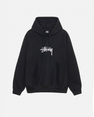 Black Stussy Stock Logo Applique Hoodie Women's Hoodie Jakarta | Indonesia CYT-0475