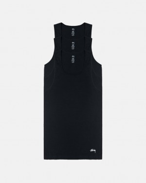 Black Stussy Stussy Tank Undershirt Women's Shirts Jakarta | Indonesia FOO-2011