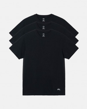 Black Stussy Stussy Undershirt Men's Shirts Jakarta | Indonesia PHQ-0352