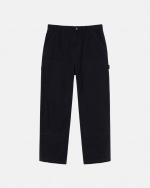 Black Stussy Work Pant Canvas Men's Pants Jakarta | Indonesia HHQ-7854