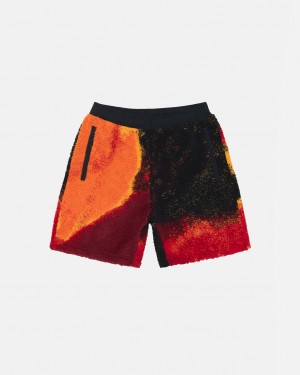 Black / Red Stussy Sherpa Short Men's Shorts Jakarta | Indonesia RZZ-4797