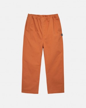 Brown Stussy Brushed Beach Pant Men's Pants Jakarta | Indonesia ZVB-1900