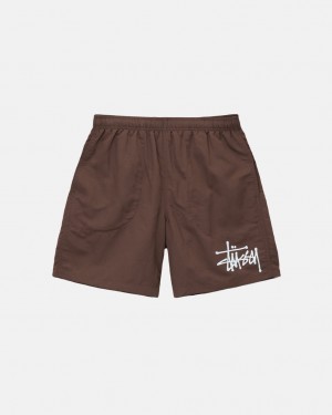 Coffee Stussy Big Basic Water Short Men's Swimwear Jakarta | Indonesia IOD-5652