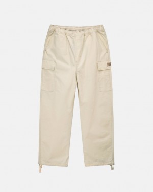 Cream Stussy Beach Pant Ripstop Cargo Women's Pants Jakarta | Indonesia SEQ-8629