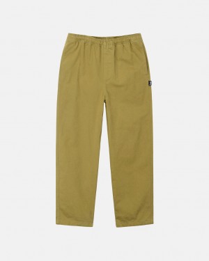 Dark Olive Stussy Brushed Beach Pant Women's Pants Jakarta | Indonesia PXJ-7880