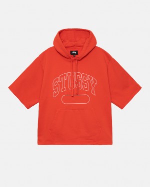 Deep Orange Stussy Ss Boxy Cropped Hoodie Men's Hoodie Jakarta | Indonesia ANE-0651