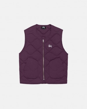 Fuchsia Stussy Recycled Nylon Liner Vest Men's Vest Jakarta | Indonesia AZR-2094