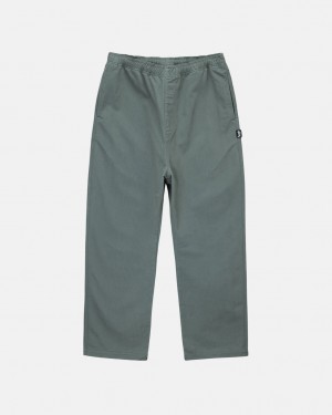 Green Stussy Brushed Beach Pant Women's Pants Jakarta | Indonesia SQD-2043