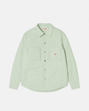 Green Stussy Padded Tech Over Shirt Men's Shirts Jakarta | Indonesia UTF-3816