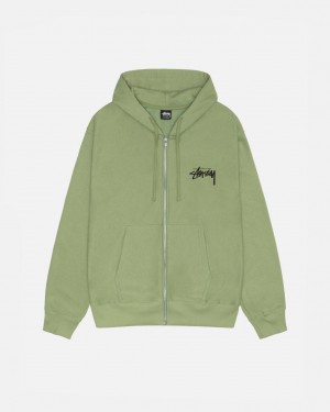 Green Stussy Skate Tough Zip Hoodie Men's Hoodie Jakarta | Indonesia ZFH-2413