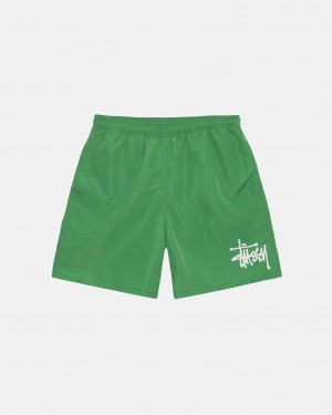 Green Stussy Water Short Big Basic Men's Shorts Jakarta | Indonesia XGL-4358