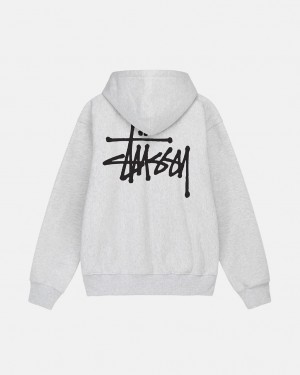 Grey Stussy Basic Stussy Hoodie Men's Hoodie Jakarta | Indonesia MLQ-1054