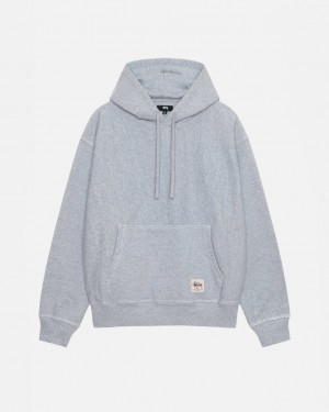 Grey Stussy Contrast Stitch Label Hoodie Women's Hoodie Jakarta | Indonesia MLM-6072