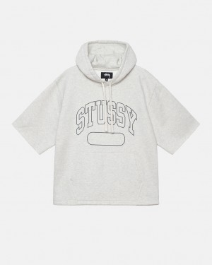 Grey Stussy Ss Boxy Cropped Hoodie Women's Hoodie Jakarta | Indonesia PID-6647