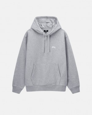 Grey Stussy Stock Logo Hoodie Women's Hoodie Jakarta | Indonesia UYD-5913