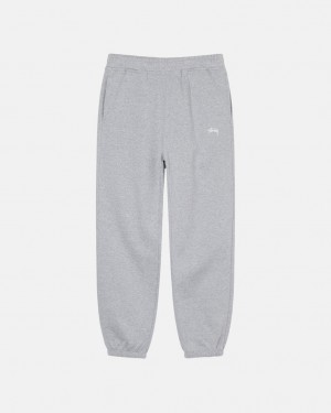 Grey Stussy Stock Logo Sweatpant Men's Sweatpants Jakarta | Indonesia CBN-7753