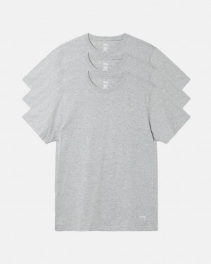 Grey Stussy Stussy Undershirt Men's Shirts Jakarta | Indonesia DFK-0404