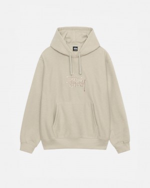 Khaki Stussy Basic Applique Hood Men's Sweatshirts Jakarta | Indonesia AEW-2384