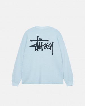 Light Blue Stussy Basic Stock Ls Thermal Men's Tops Jakarta | Indonesia WYJ-6350