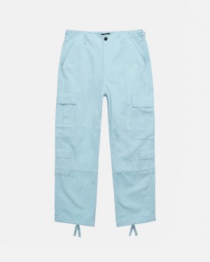 Light Blue Stussy Surplus Cargo Ripstop Men's Pants Jakarta | Indonesia YBJ-6476