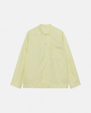 Light Green Stussy Tekla Poplin Pyjama Shirt Women's Shirts Jakarta | Indonesia BIP-8171