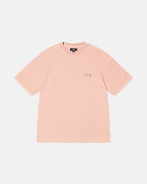 Light Pink Stussy Pig. Dyed Inside Out Crew Men's Tees Jakarta | Indonesia SJM-4533