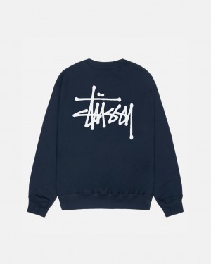 Navy Stussy Basic Stussy Crew Women's Sweatshirts Jakarta | Indonesia YUR-3514