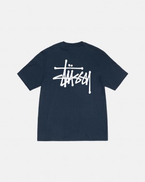 Navy Stussy Basic Stussy Tee Women's Tees Jakarta | Indonesia CDG-4676