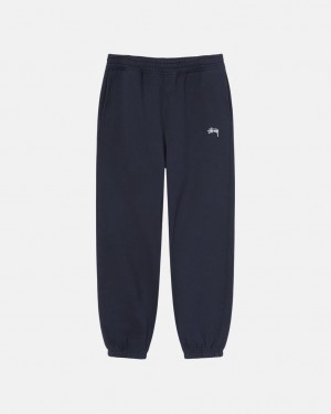 Navy Stussy Overdyed Stock Logo Sweatpant Men's Sweatpants Jakarta | Indonesia FBM-7316