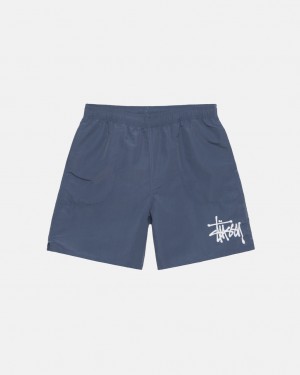 Navy Stussy Water Short Big Basic Men's Shorts Jakarta | Indonesia MUC-1106