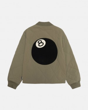 Olive Stussy 8 Ball Quilted Liner Jacket Women's Jackets Jakarta | Indonesia CCH-8225