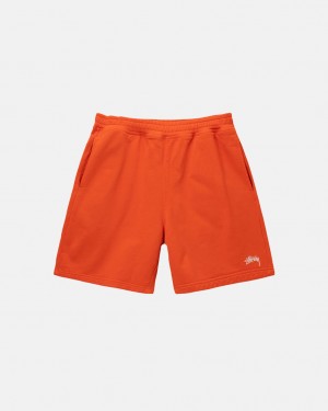 Orange Stussy Overdyed Stock Logo Short Men's Sweatshirts Jakarta | Indonesia KQN-1514