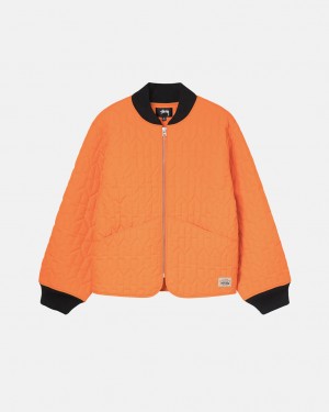 Orange Stussy S Quilted Liner Jacket Men's Jackets Jakarta | Indonesia TYT-1784