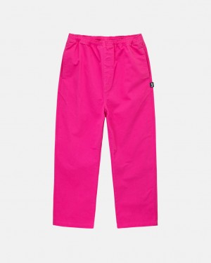 Pink Stussy Brushed Beach Pant Men's Pants Jakarta | Indonesia CBR-1059