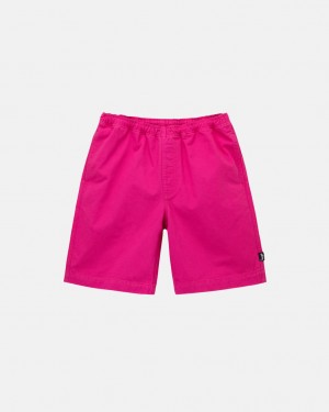 Pink Stussy Brushed Beach Short Men's Shorts Jakarta | Indonesia LAE-2048