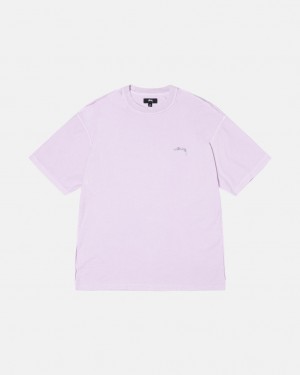 Purple Stussy Pig. Dyed Inside Out Crew Men's Tees Jakarta | Indonesia FWB-5562